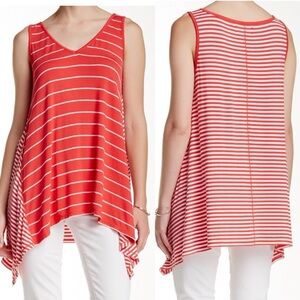 NWT Max Studio Sharkbite Striped Tunic Top M